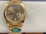 AR Factory Rolex Daydate 40*12.2mm 3255 Movement Yellow Gold Face Baguette Markers Watch